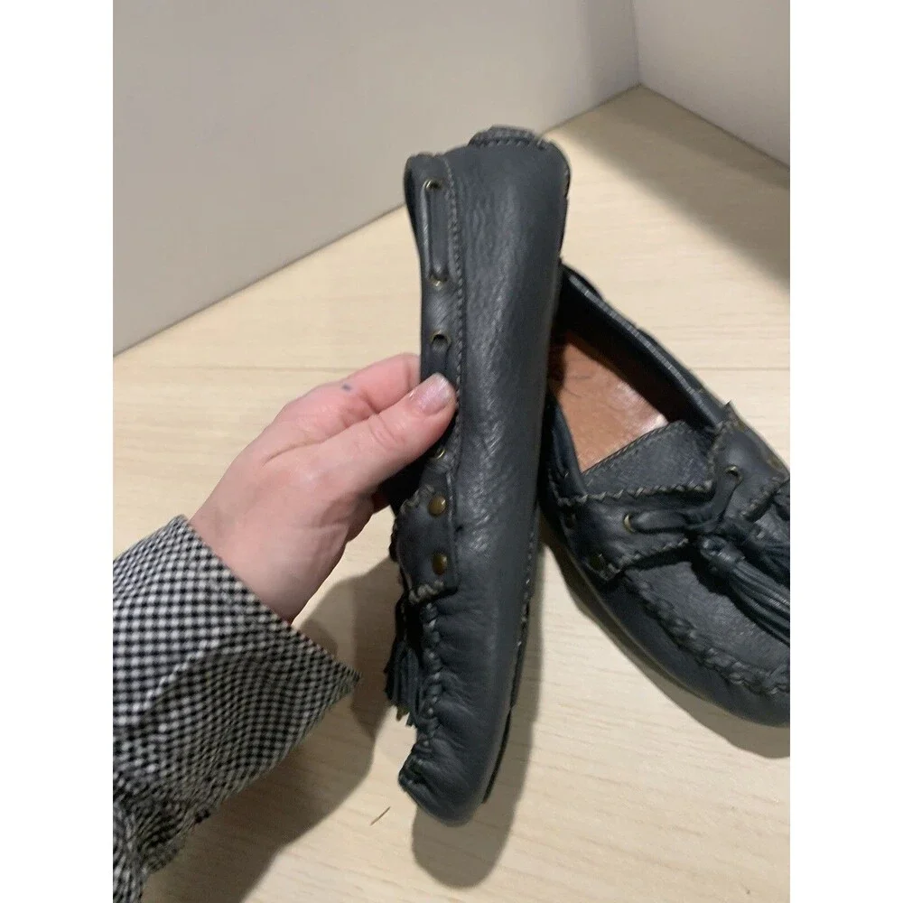 Patricia Nash Blueish Gray Leather Tassel Loafer Women's Sz 9.5" memory foam - Picture 4 of 14